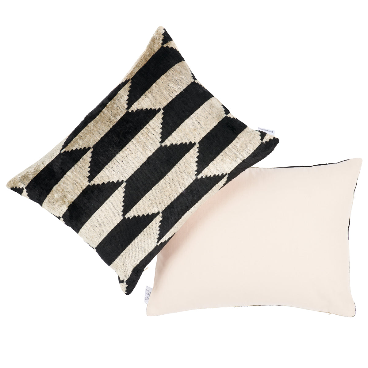 Ankara Silk Velvet Pillow | Black & Silver