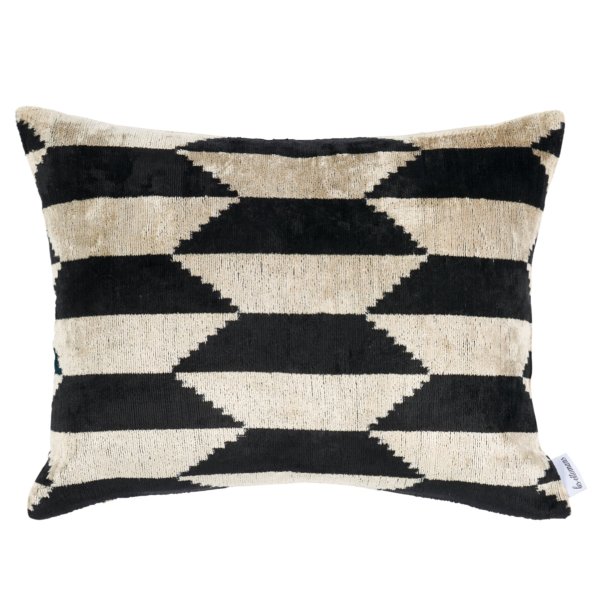 Ankara Silk Velvet Pillow | Black & Silver