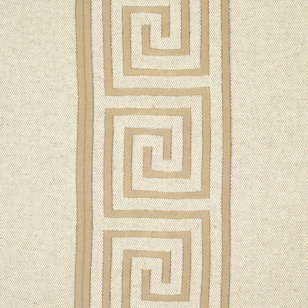 GREEK KEY EMBROIDERY | PEBBLE AND TAUPE