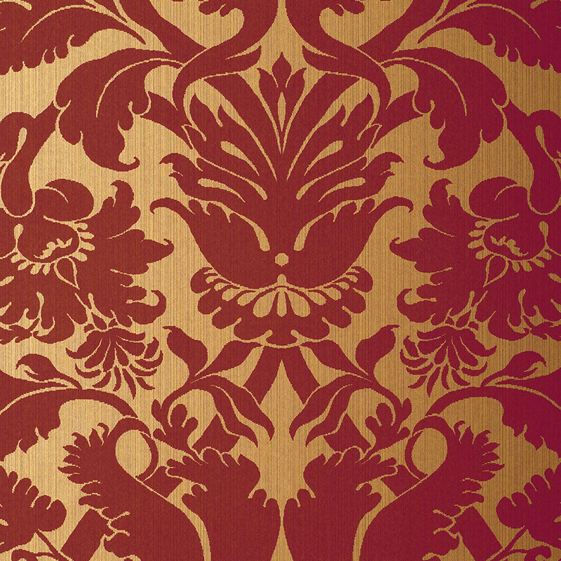 FIORELLA DAMASK | RED ON GOLD