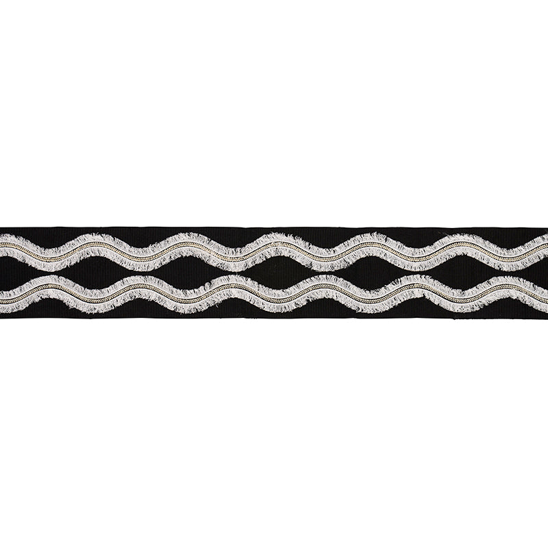 OGEE EMBROIDERED TAPE | BLACK