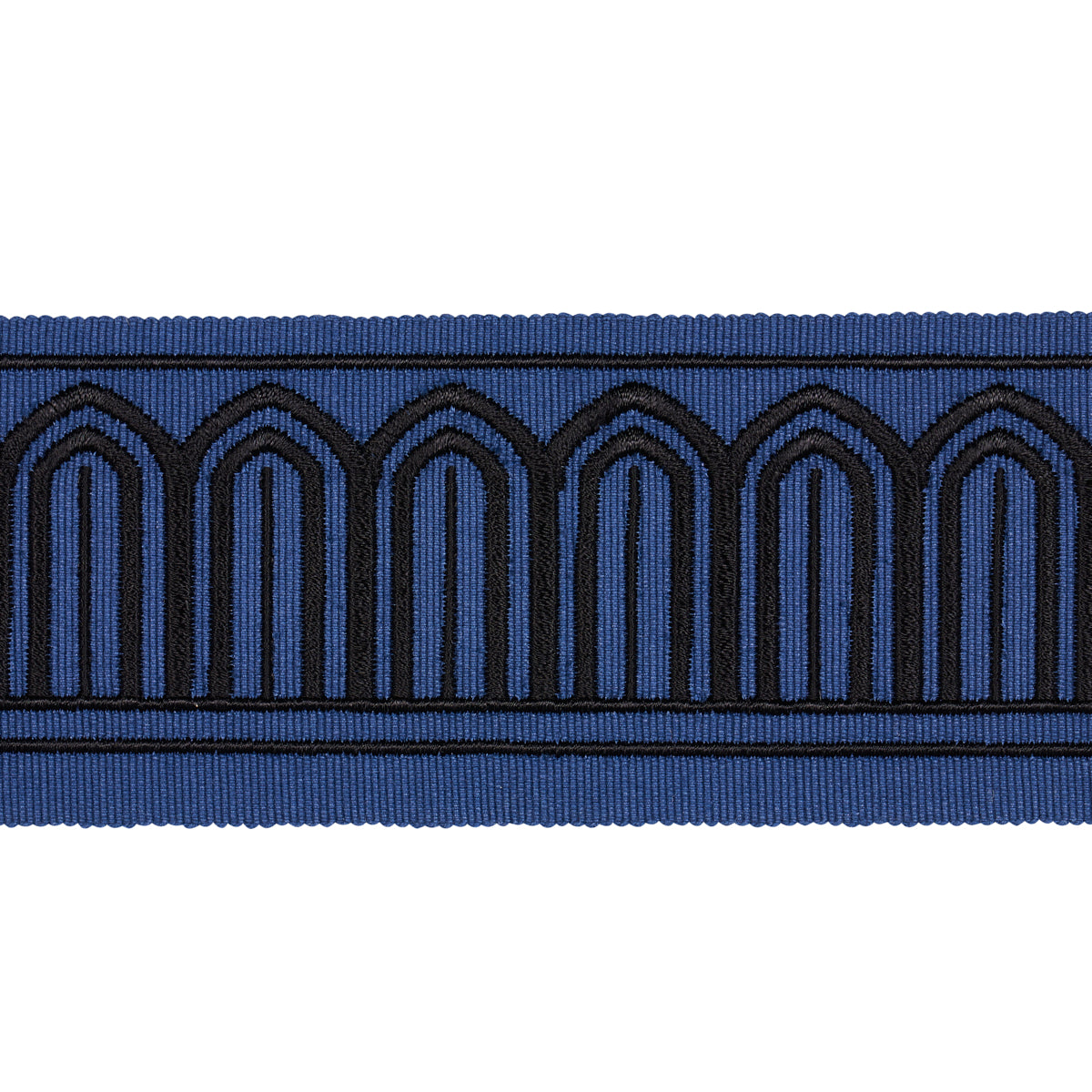 ARCHES EMBROIDERED TAPE MEDIUM | BLACK ON NAVY