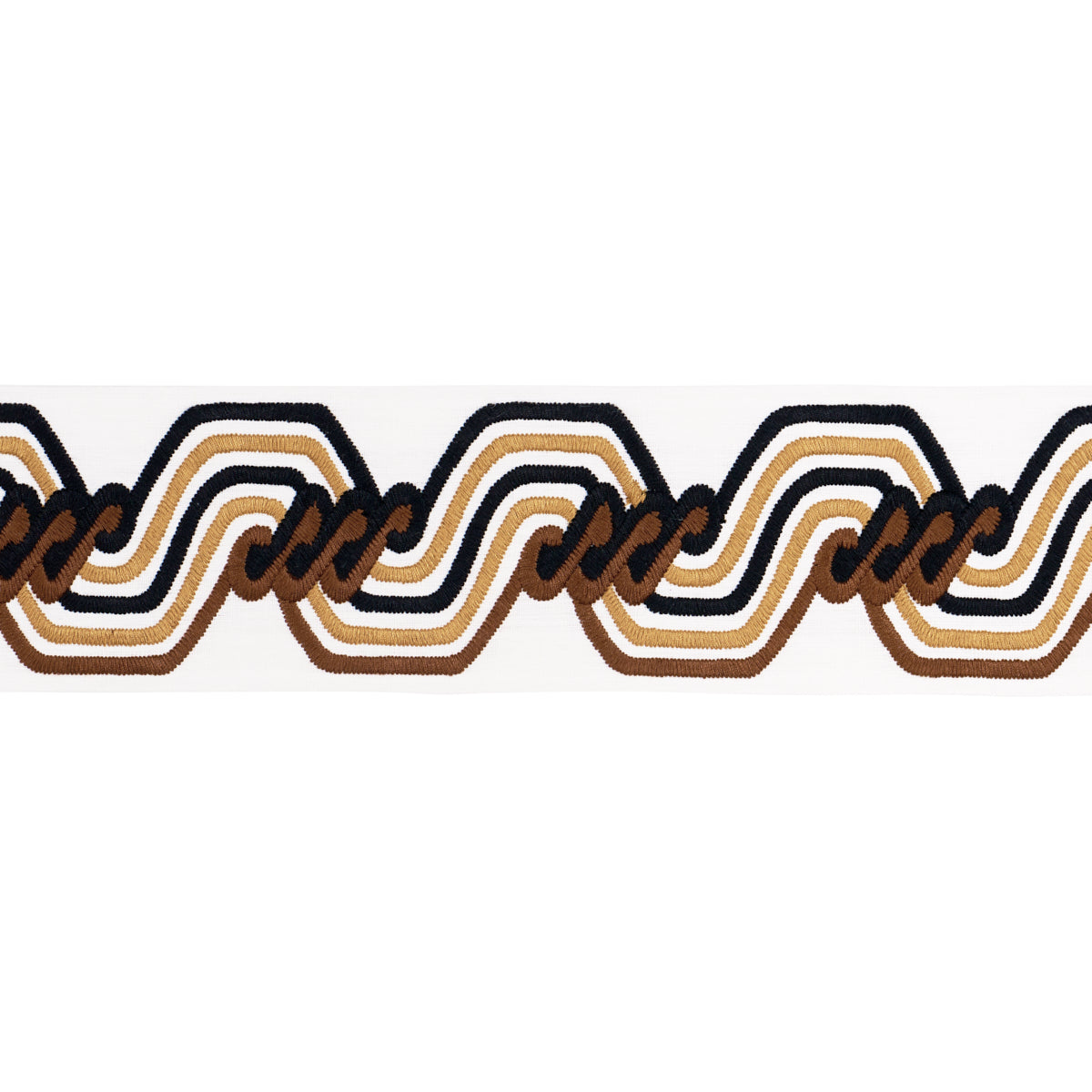 THE TWIST EMBROIDERED TAPE | BROWN