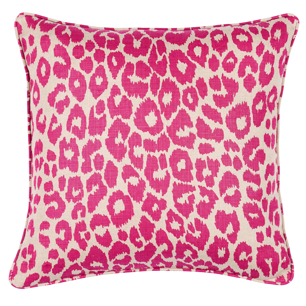 Iconic Leopard Pillow | Fuschia/Natural