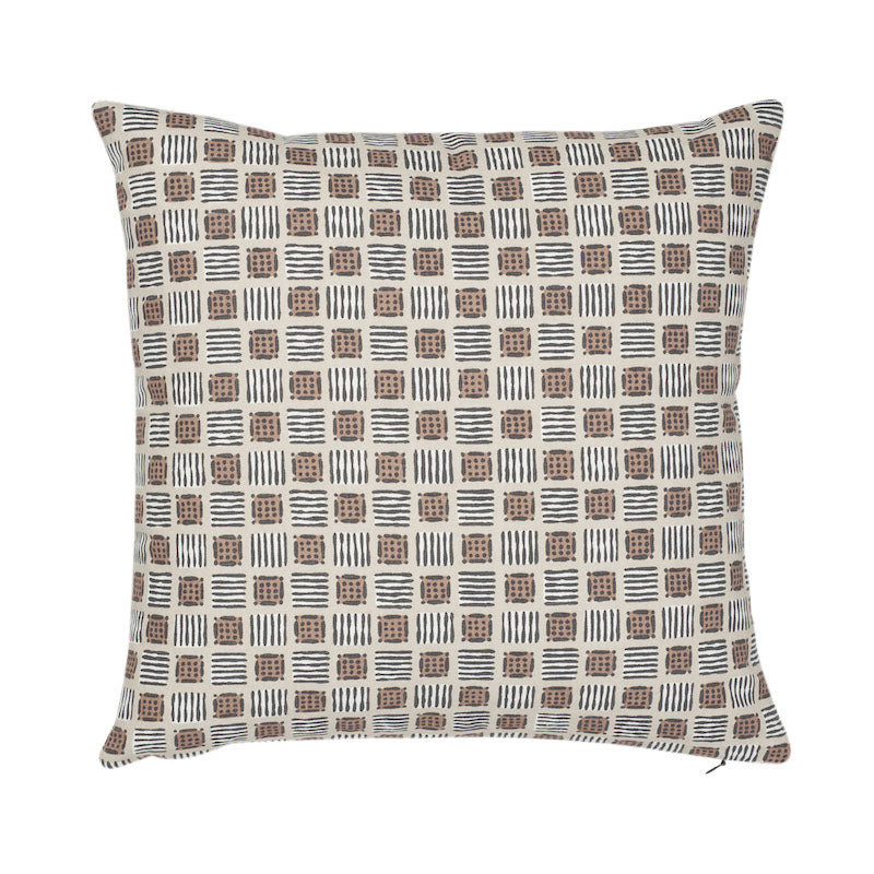 Mottley grid 18" pillow | Wren