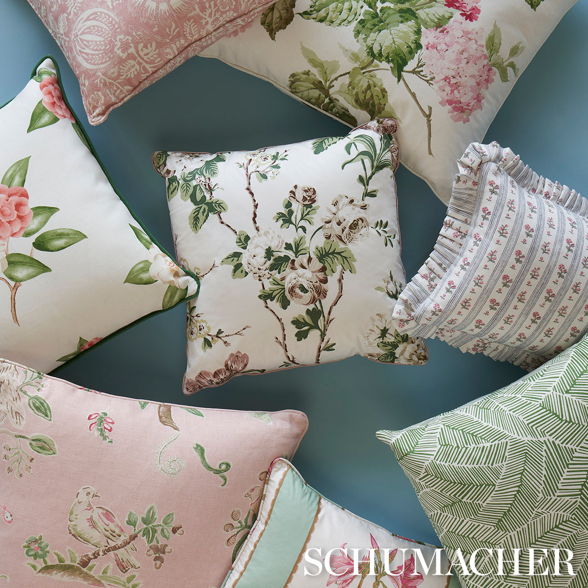 Betty Chintz Pillow | Pink & Green