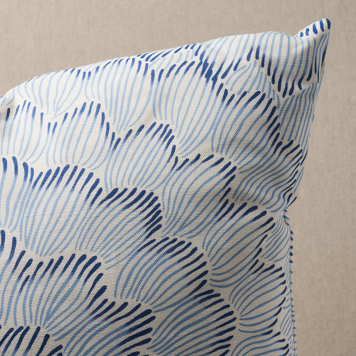 Feather Bloom Pillow | Two Blues