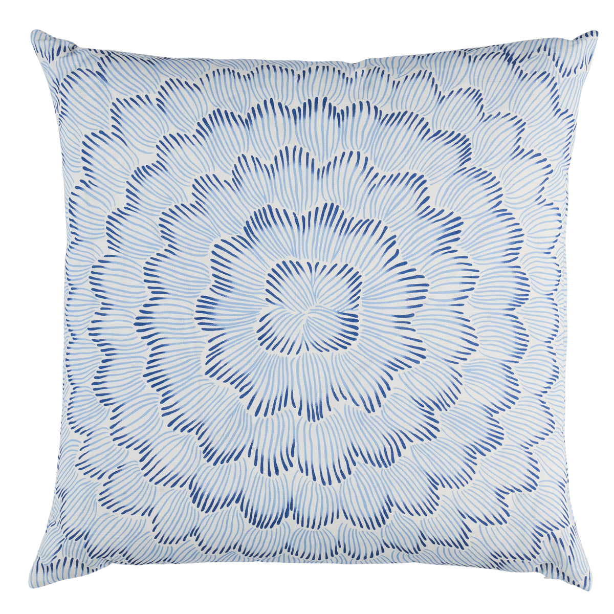 Feather Bloom Pillow | Two Blues