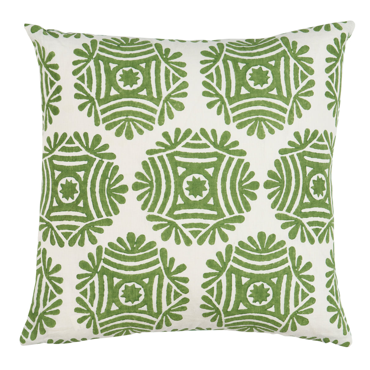 Gilded Star Block Print Pillow | Green