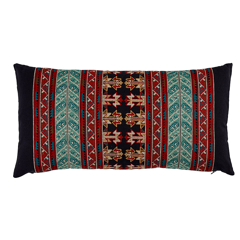 Vinka Embroidery Pillow | Red & Black