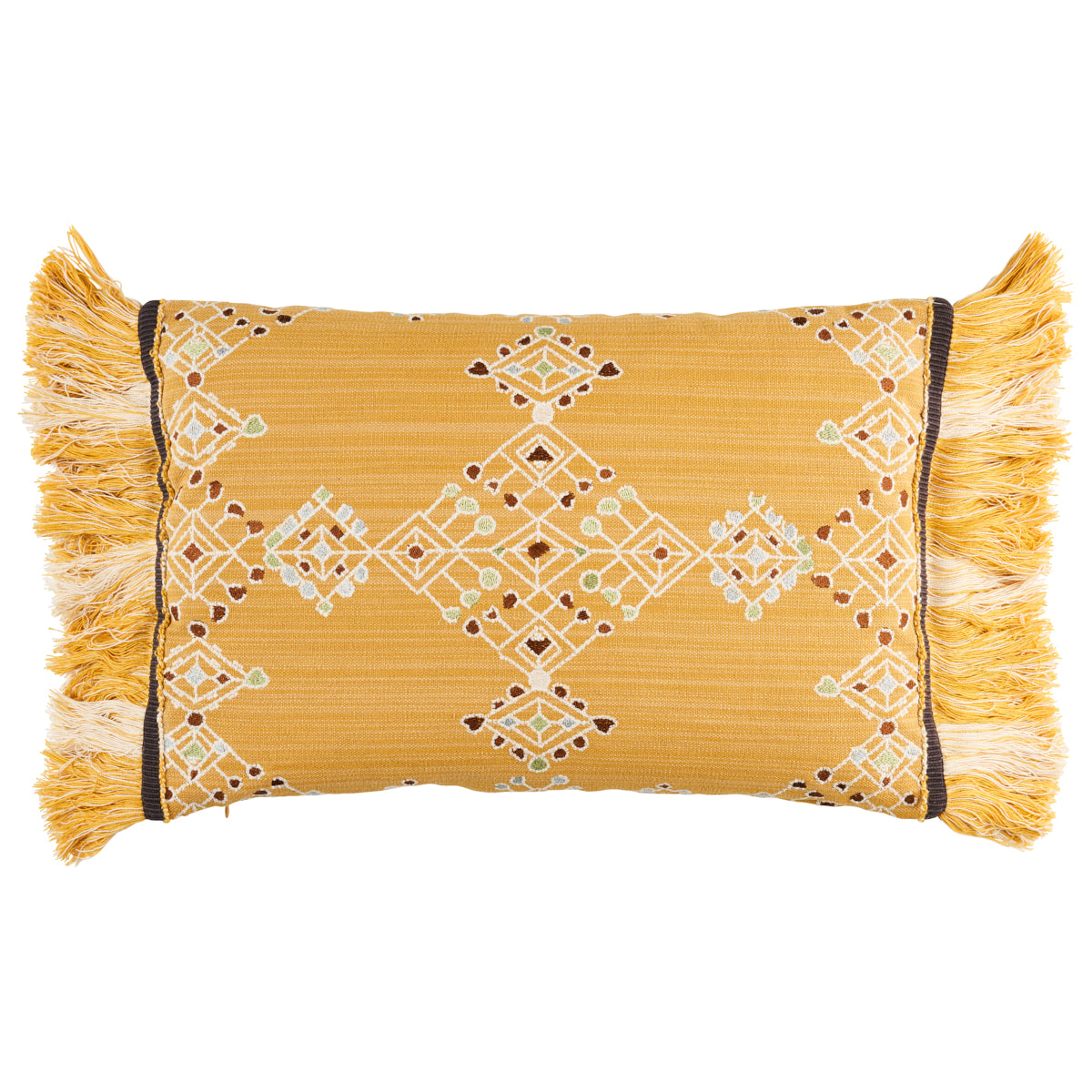 Kalindi Embroidery Pillow | Saffron