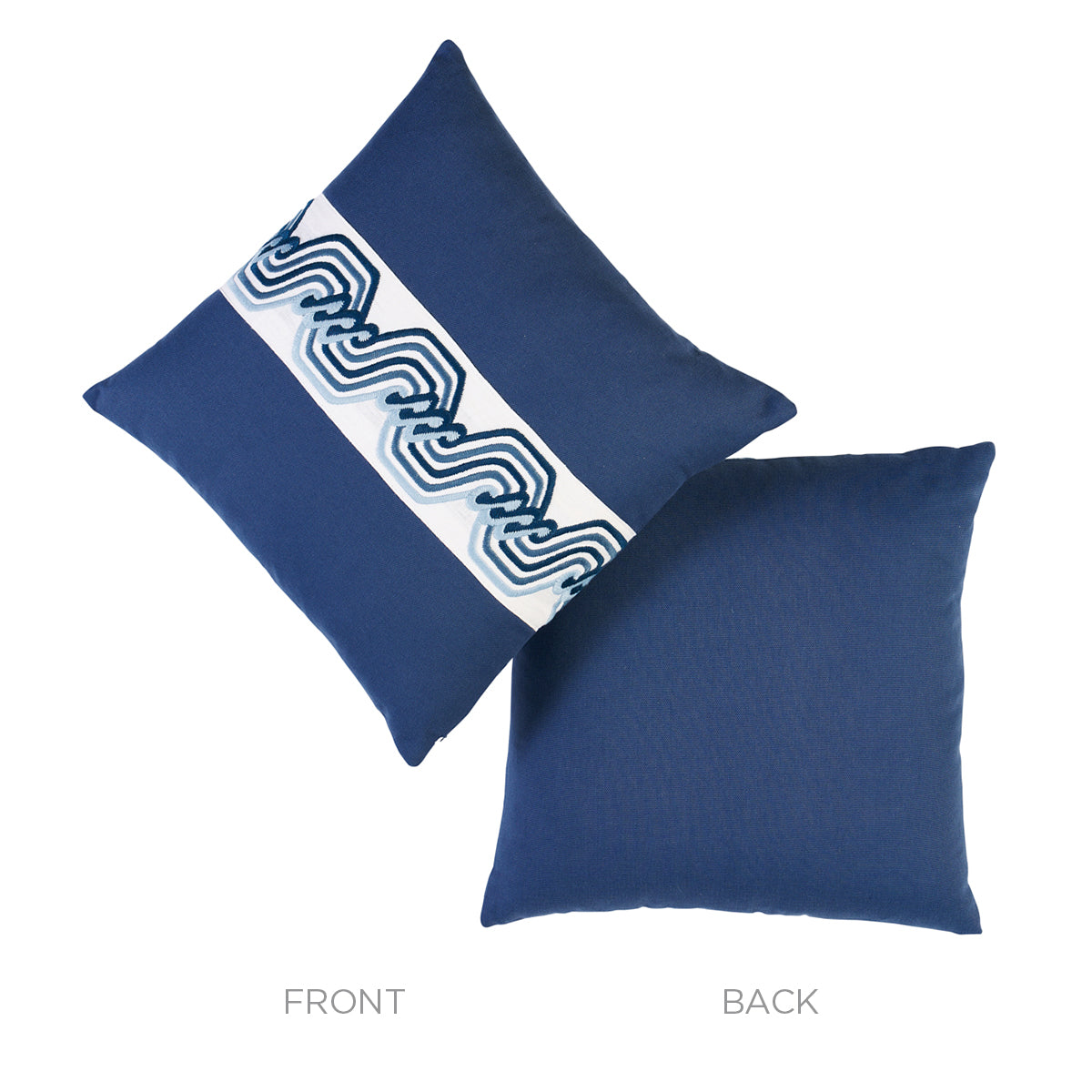 The Twist Embroidered Pillow | Marine