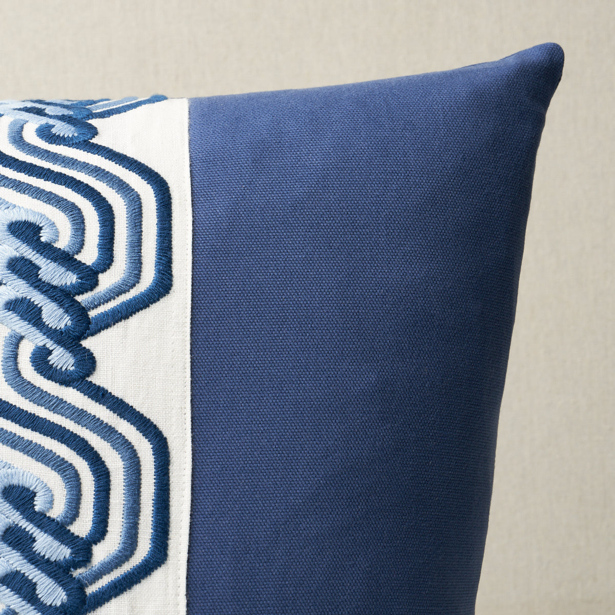 The Twist Embroidered Pillow | Marine
